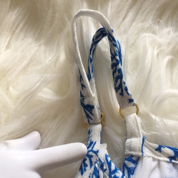 NWT MICHAEL Michael Kors Blue/White Coral Reef Print Maxi Dress - Picture 16 of 16